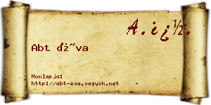 Abt Éva névjegykártya